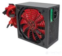 Ginzzu PC500 14CM(Red) 80+ black APFC 24+4p 2 PCI-E(6+2) 5*SATA 4*IDE оплетка кабель питания цвет