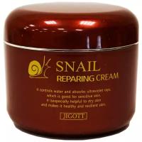 Jigott Snail Reparing Cream Восстанавливающий крем для лица с муцином улитки, 100 г