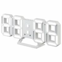 Часы-будильник Perfeo LED "LUMINOUS 2", белый корпус / белая подсветка (PF-6111)