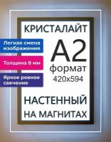 Тонкая панель световая светодиодная кристалайт односторонняя настенная формат А2