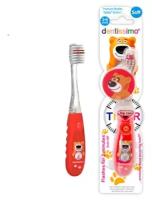 Детская зубная щетка Dentissimo Kids с таймером (3-6 лет), мягкая, красная