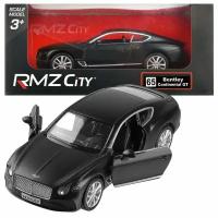 Машинка металлическая Uni-Fortune RMZ City серия 1:32 The Bentley Continental GT 2018, цвет черный матовый, двери открываются