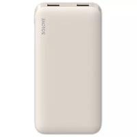 Внешний аккумулятор Power Bank SOLOVE 10000mAh Type-C с 2xUSB выходом, кожаный чехол (001M+ Beige), бежевый