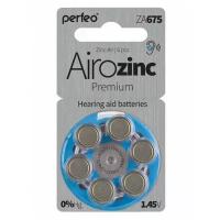 Батарейки Perfeo ZA675/6BL Airozinc Premium, 6 шт в упаковке