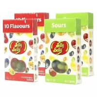 Драже жевательное Jelly Belly Ассорти 10 вкусов и Кислые фрукты 35гх4шт