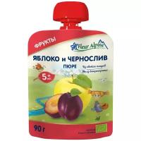 Пюре Fleur Alpine Органик яблоко-чернослив (пауч), 5 мес., 90 г