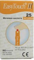 Тест-полоски на мочевую кислоту ИзиТач (EasyTouch Uric Acid) (25 шт), 2 уп