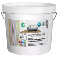 Краска для стен и потолков устойчивая стирол-акриловая Landora VaggFarg Premium глубокоматовая база А 2,7 л