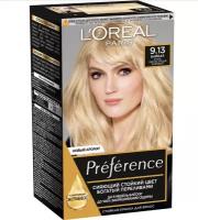 L'Oreal Paris Стойкая краска для волос Preference, оттенок 9.13, Байкал, очень светло-русый бежевый