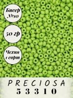 Бисер чешский PRECIOSA круглый 6/0 53310 ярко-салатовый непрозрачный, 50г