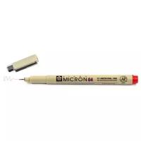SAKURA Ручка капиллярная Pigma Micron 04, 0.4 мм, SKXSDK04#19, красный цвет чернил, 1 шт