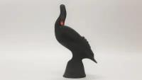 Скульптура "Чёрный лебедь", Фарфоровая, Дулёвский фарфор
