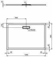 Душевой поддон Ideal Standard Ultraflat New 120х80 черный (T4469V3)