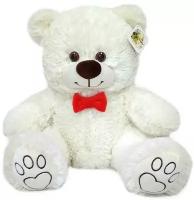 Мягкая игрушка Топ медведи Медведь Валентин, 50 см, молочный, с красной бабочкой (МВН-50м)