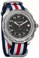 Мужские наручные часы Восток Командирские 216186-tricolor5, нейлон, триколор 5 полос