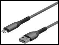 Кабель INTERSTEP USB - Micro USB Neylon 0.2m Темно-серый (72492)