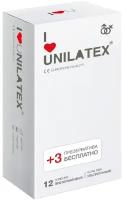 Unilatex / Презервативы Unilatex Ultra Thin 12+3 шт, ультратонкие