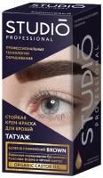 Краска для бровей Studio Professional, с эффектом татуажа, стойкая, темно-коричневый