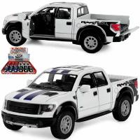 Металлическая машинка игрушка 1:46 "2013 Ford F-150 SVT Raptor SuperCrew (С принтом)" KT5365DF инерционная Белый