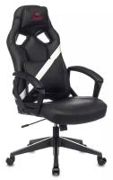 Кресло игровое Zombie DRIVER черный/белый эко. кожа с подголов. крестов. пластик