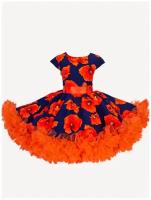 Нарядное платье для девочки Зефир Оранжевый 122