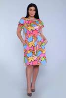 Женское платье-сарафан, розовый, размер 54