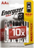 Батарейки ENERGIZER MAX LR06/ AA / E91 BL6 6 шт, пальчиковая