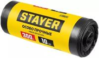 STAYER HEAVY DUTY 300 л, чёрные, 10шт, особопрочные, строительные мусорные мешки (39157-300)