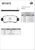 Колодки тормозные задние Sangsin Brake SP1672