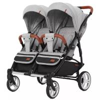 Прогулочная коляска для двойни CARRELLO Connect CRL-5502, rock grey, цвет шасси: черный