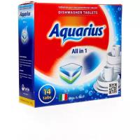 Таблетки для посудомоечной машины AQUARIUS All in 1, 14 шт., 0.02 кг, коробка