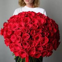 Букет из 101 красной розы 60см