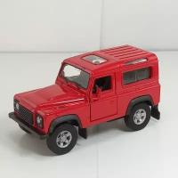 Металлическая машинка 1:34-1:39 LAND ROVER DEFENDER, красный 42392D Welly