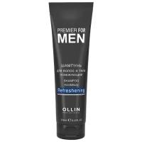 OLLIN PREMIER FOR MEN Шампунь для волос и тела освежающий Shampoo Hair&Body Refreshening, 250 мл