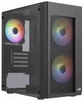 Корпус MiniTower AeroCool HEXFORM-G-BK-v2 (mATX, стекло, сетка, USB3.0x1, USB2.0x2, 3x120mm FRGB fans) (4711099471799)