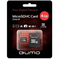 Карта памяти Qumo microSDHC 4 ГБ Class 10, V10, A1, UHS-I U1, 1 шт., черный