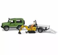 Bruder Land Rover Defender c прицепом-платформой, внедорожник 02-593