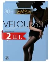 Колготки Omsa Velour, 30 den, 2 шт., размер 4/L, черный