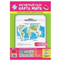 Пазл Геоцентр Карта мира магнитный (4660000231741), элементов: 20 шт