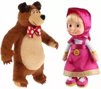 Набор мягких игрушек Маша и Медведь, озвученные, 29 см
