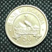 Монета Уганда 50 центов 1976 год #3-4
