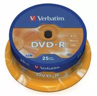 Диск Dvd-r Verbatim 4.7Gb 16x Cake Box (25шт) (43522)