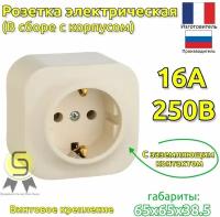 Розетка Legrand Quteo 2 шт 16A 250В IP20 с заземлением без шторок накладная слоновая кость бежевый