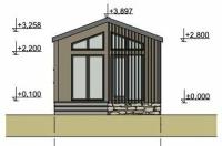 Готовый проект каркасного дома "Барнхаус 50". Площадь 50м2