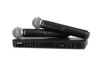 SHURE BLX288E/B58 M17 вокальная двухканальная радиосистема с ручными передатчиками Beta58, динамическими суперкардиоидными, 662-686 МГц, встроенные антенны. Черный