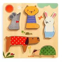 Djeco Djeco Wooden puzzle Пазл-вкладка Домашние питомцы 01051