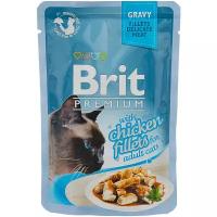 Влажный корм для кошек Brit Premium, беззерновой, с курицей (кусочки в соусе)