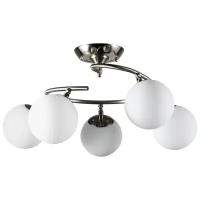 Люстра Arte Lamp Brooke A2717PL, E27, 300 Вт, кол-во ламп: 5 шт., цвет арматуры: серебристый, цвет плафона: белый