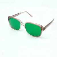 Очки при глаукоме (зеленые) стильная оправа, линзы стекло