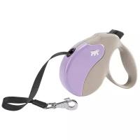 Поводок-рулетка для собак Ferplast Amigo tape mini бежевый/фиолетовый 3 м